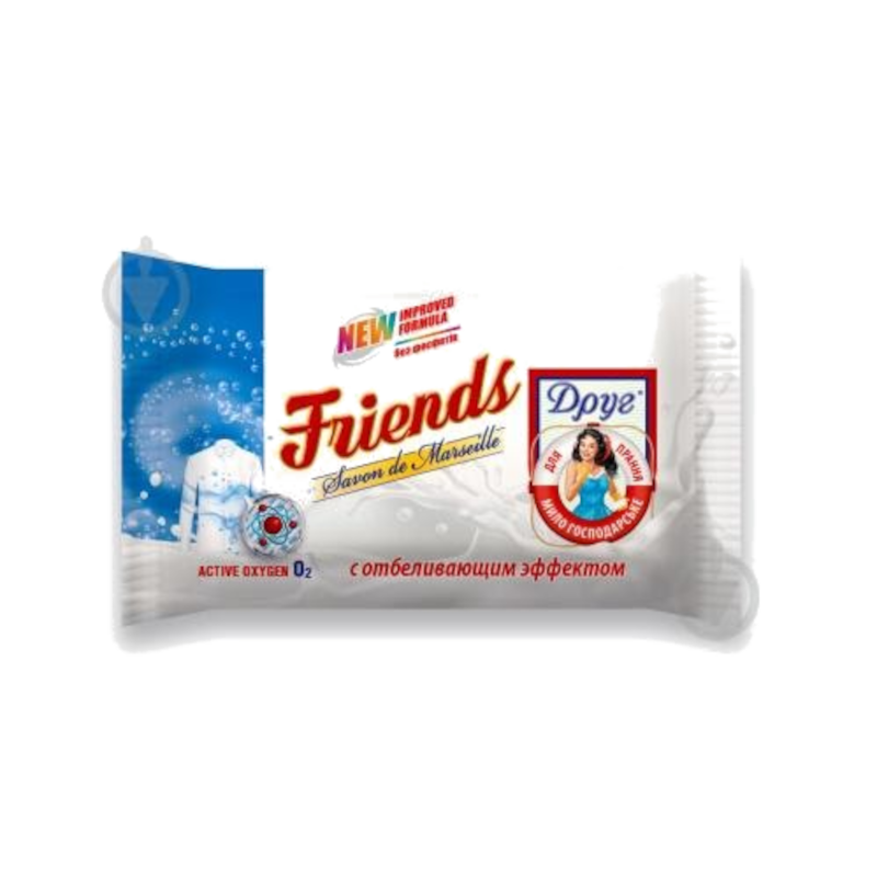 Мило тверде Друг Господарське з відбілювальним ефектом, 125 г (4820023361157)